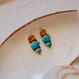 Cairn Earrings in Campitos, Hubei, & Amber