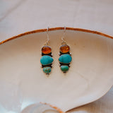 Cairn Earrings in Campitos, Hubei, & Amber
