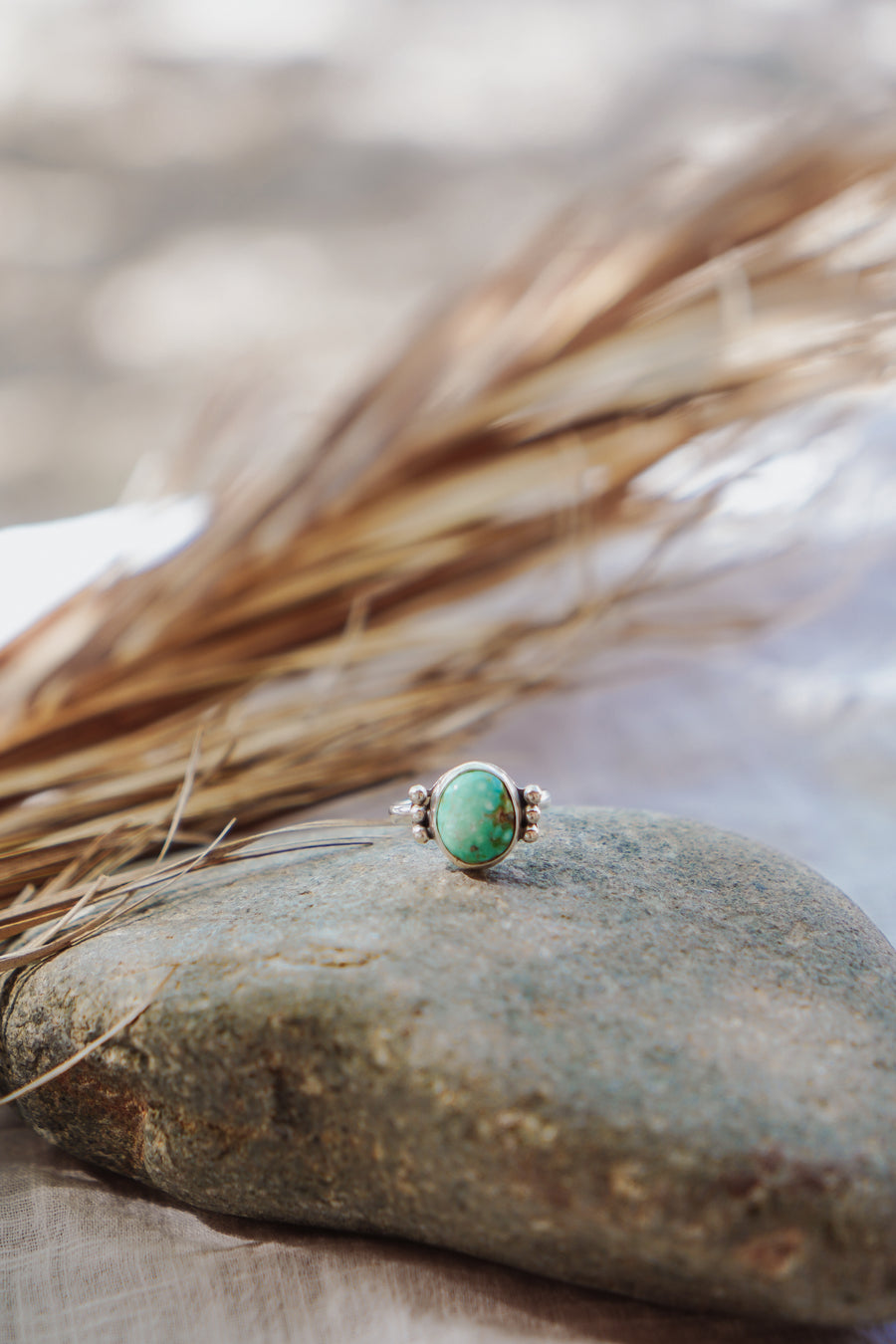 Ellipsis Ring in Sonoran Mountain Turquoise Size 9.5