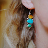 Cairn Earrings in Campitos, Hubei, & Amber
