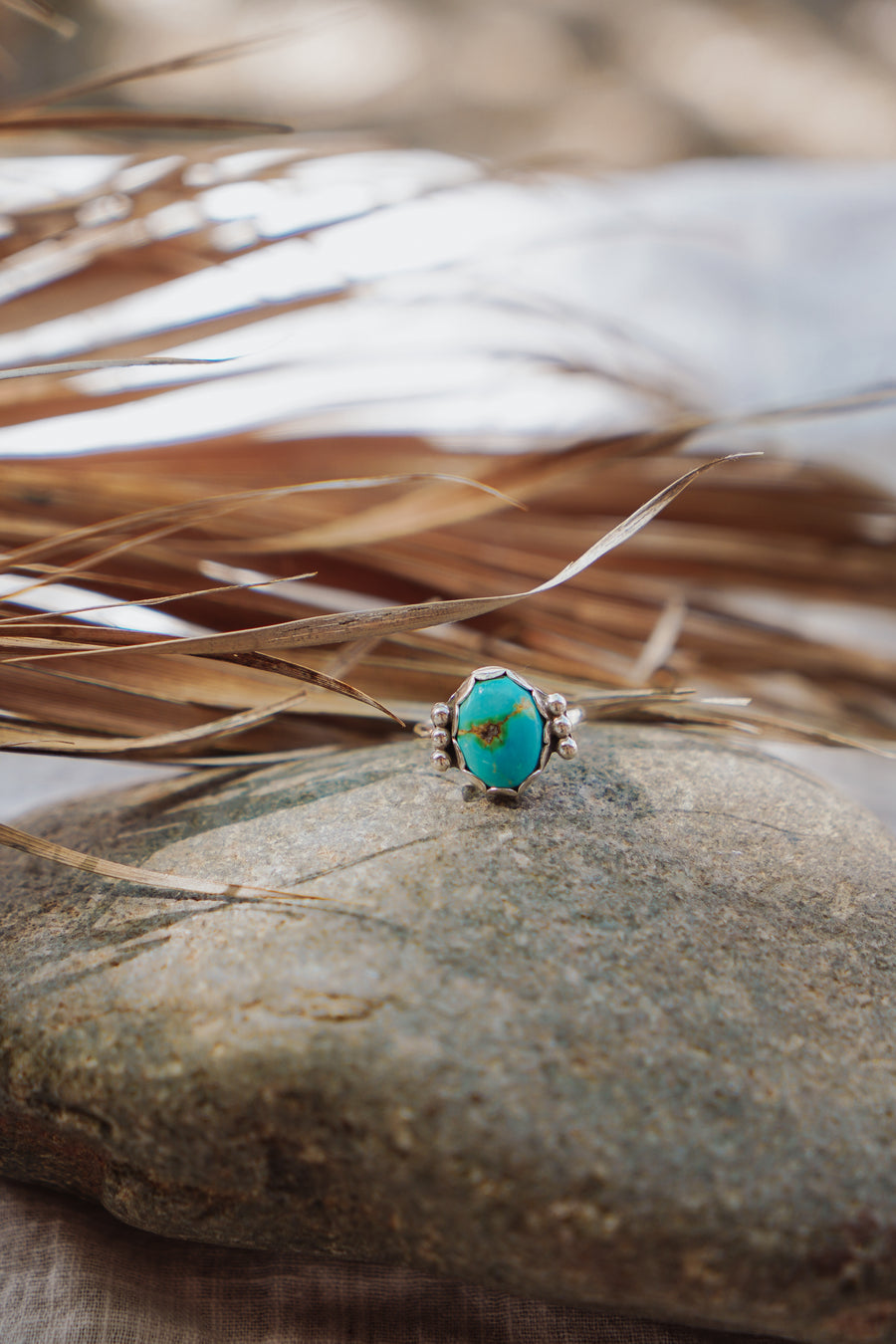 Ellipsis Ring in Sonoran Mountain Turquoise Size 7.5