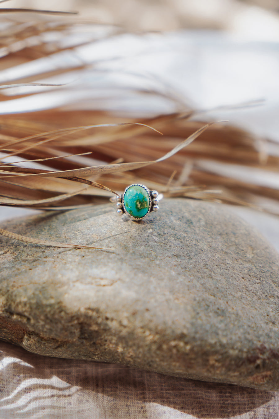 Ellipsis Ring in Sonoran Mountain Turquoise Size 8