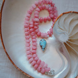 Blossom Babe Necklace in Golden Hills + Rose Quartz Beads