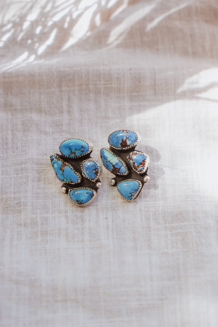 Cluster Studs in Golden Hills Turquoise