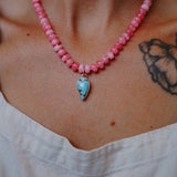 Blossom Babe Necklace in Golden Hills + Rose Quartz Beads