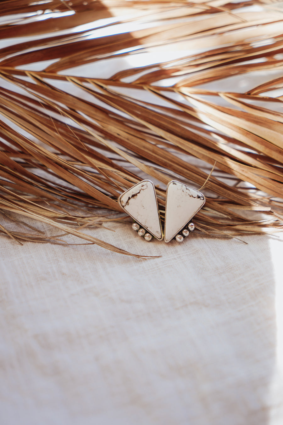 Lacuna Studs in White Buffalo