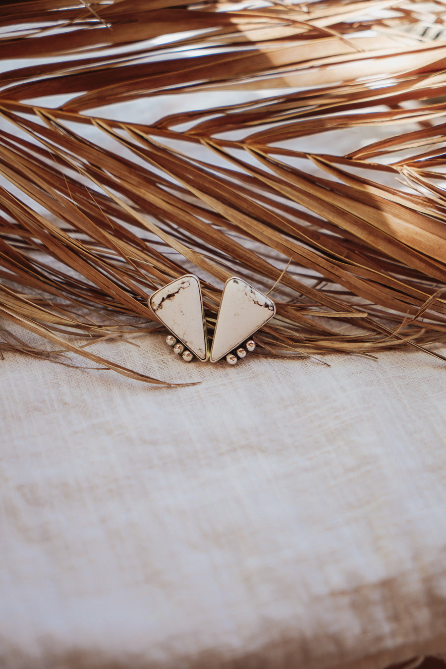 Lacuna Studs in White Buffalo