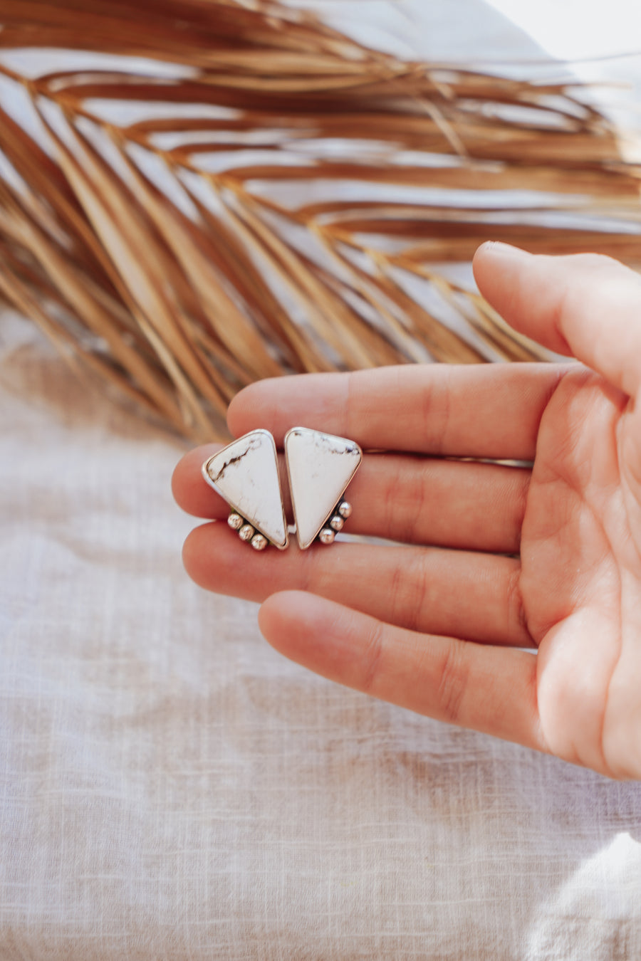 Lacuna Studs in White Buffalo