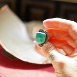 Wavy Lace Ring in Tyrone Turquoise (Size 8.25)