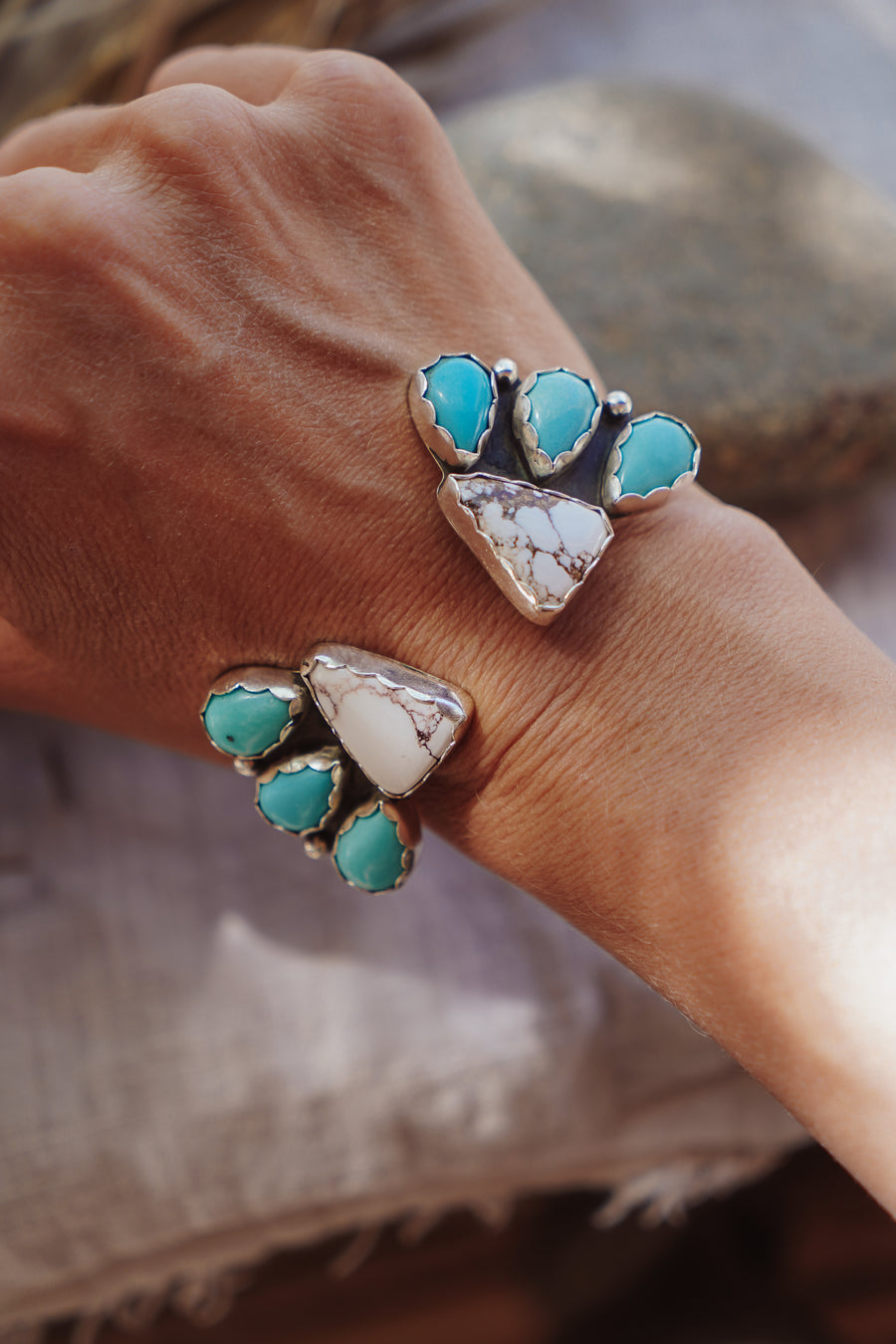 Statement Cuff in Wildhorse & Campitos Turquoise (large size)