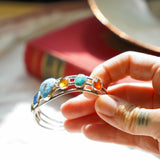 Kitchen Sink Cuff in Golden Hills, Sonoran Gem, Iron Maiden, Amber, & Kyanite