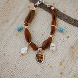 The Fray Baby Anklets with Ocean Jasper + Pearl Beads