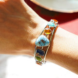 Kitchen Sink Cuff in Golden Hills, Sonoran Gem, Iron Maiden, Amber, & Kyanite
