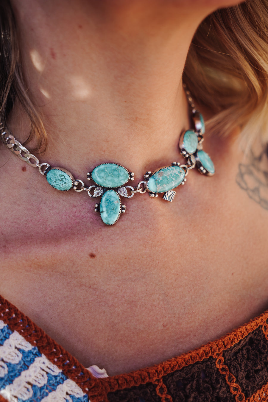 Statement Choker in Whitewater Turquoise