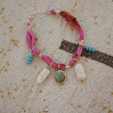 The Fray Baby Anklets with Royston Turquoise + Pearl Beads