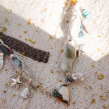 The Fray Baby Necklace in Spiny Oyster w/ Kingman Turquoise + Pearl Beads