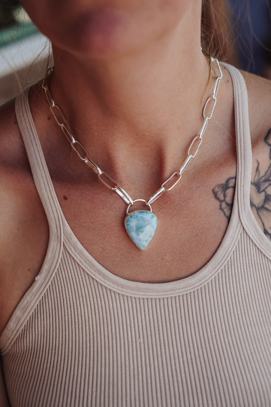 Larimar Chain Necklace