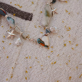 The Fray Baby Necklace in Spiny Oyster w/ Kingman Turquoise + Pearl Beads
