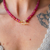 Reversible Blossom Choker in Ruby Quartz