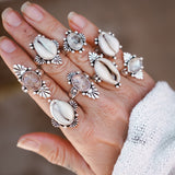 Ring in Rose Quartz w/ Diopside Inclusions (Size 7)