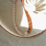 Easy Lovin’ Duel Necklace in Citrine + Freshwater Pearl