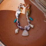 The Fray Baby Anklet in Lace Agate + Pearl Beads