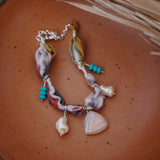 The Fray Baby Anklet in Lace Agate + Pearl Beads