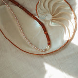 Easy Lovin’ Duel Necklace in Citrine + Freshwater Pearl