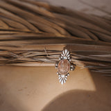 Ring in Rose Quartz w/ Diopside Inclusions (Size 7)