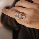 Ring in Rose Quartz w/ Diopside Inclusions (Size 7)