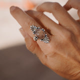 Ring in Rose Quartz w/ Diopside Inclusions (Size 7)