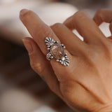 Ring in Rose Quartz w/ Diopside Inclusions (Size 7)
