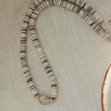 Ocean Dream Necklace in Sterling Shell Center Bead with Wampum