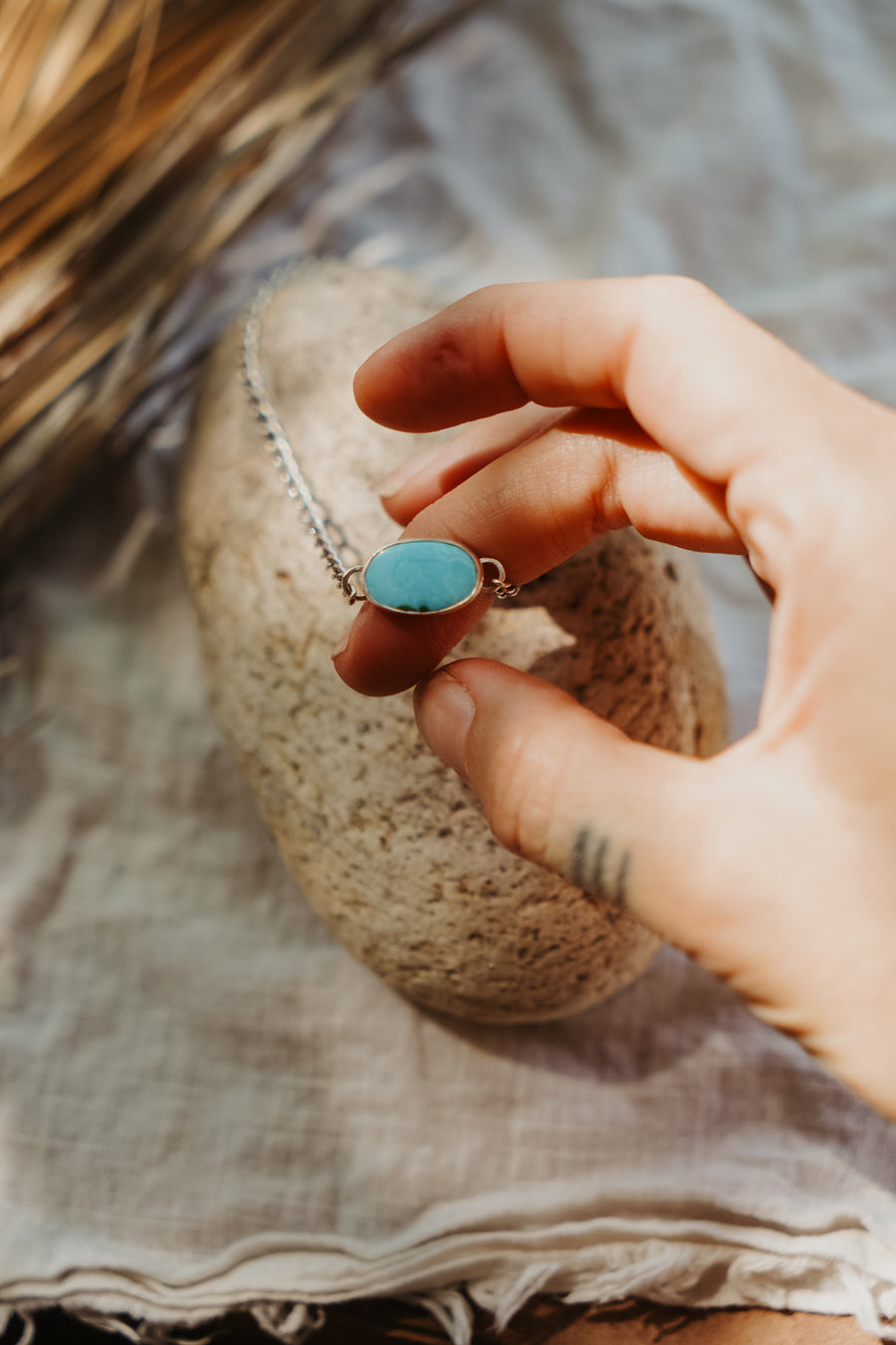 Anklet in Whitewater Turquoise