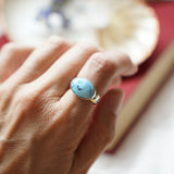 Horizontal Ring in Golden Hills Turquoise (Size 6)