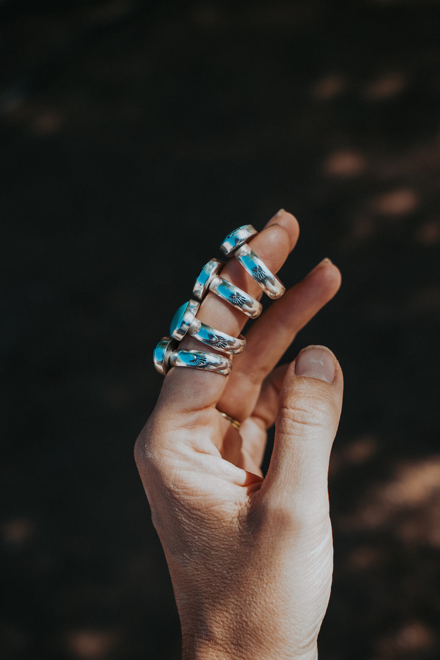 Horizontal Ring in Hubei Turquoise (Size 8)