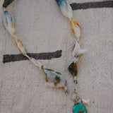 The Fray Baby Necklace in Royston Turquoise w/ shell and pearl charms