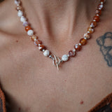 Reversible Dawn Necklace in Fire Agate