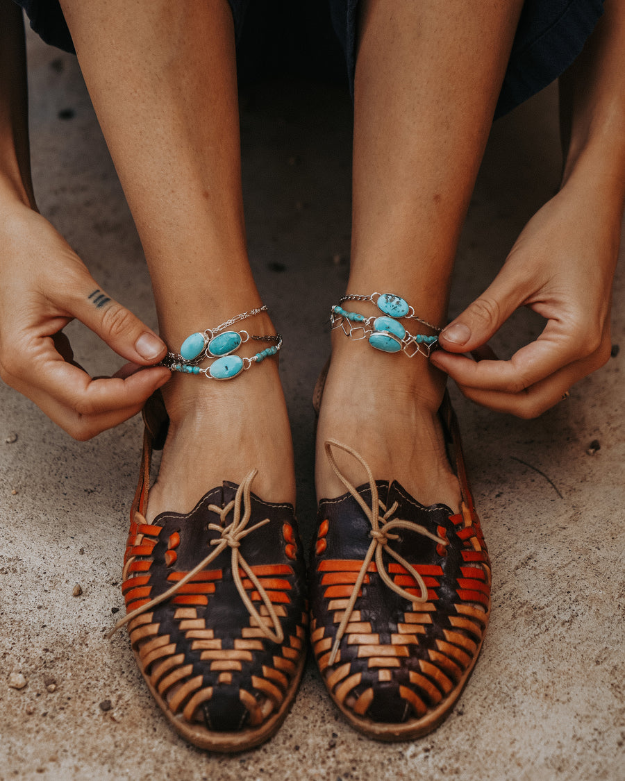 Anklet in Nevada Fox Turquoise