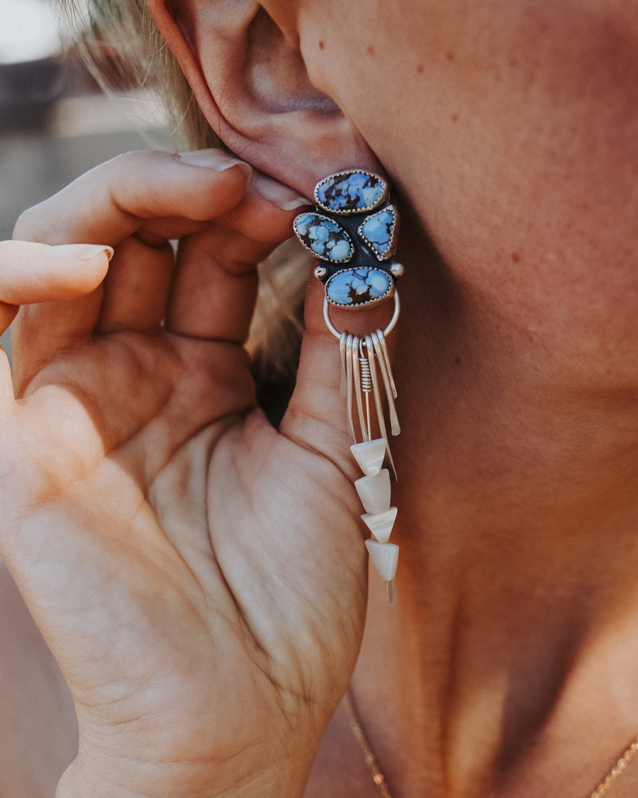 Blue Sky Earrings Golden Hills Turquoise & Mother of Pearl