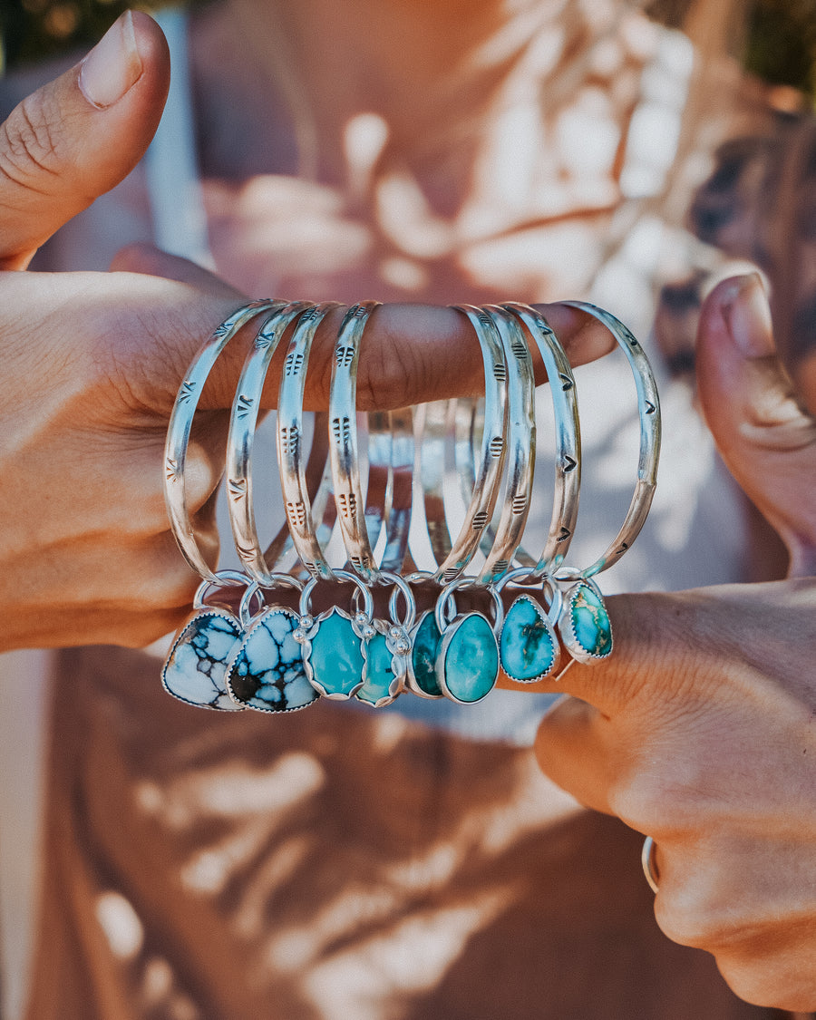 Stud Hoop Earrings in Emerald Valley Turquoise