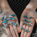 Ear Crawlers in Kingman & Turquoise Mountain Turquoise and White Buffalo