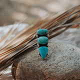 Cairn Ring in Whitewater & Sonoran Gem Turquoise (Size 6.75)