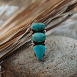 Cairn Ring in Whitewater & Sonoran Gem Turquoise (Size 6.75)