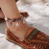 The Fray Baby Anklet in Lace Agate + Pearl Beads