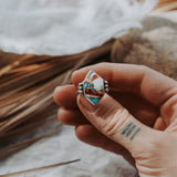 Spiny Oyster & Kingman Turquoise Ring (Size 7)