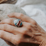 Spiny Oyster & Kingman Turquoise Ring (Size 5.5)