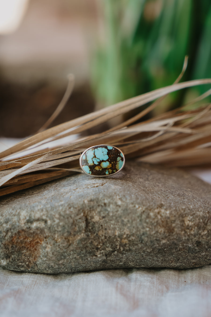 Horizontal Ring in Hubei Turquoise (Size 7)