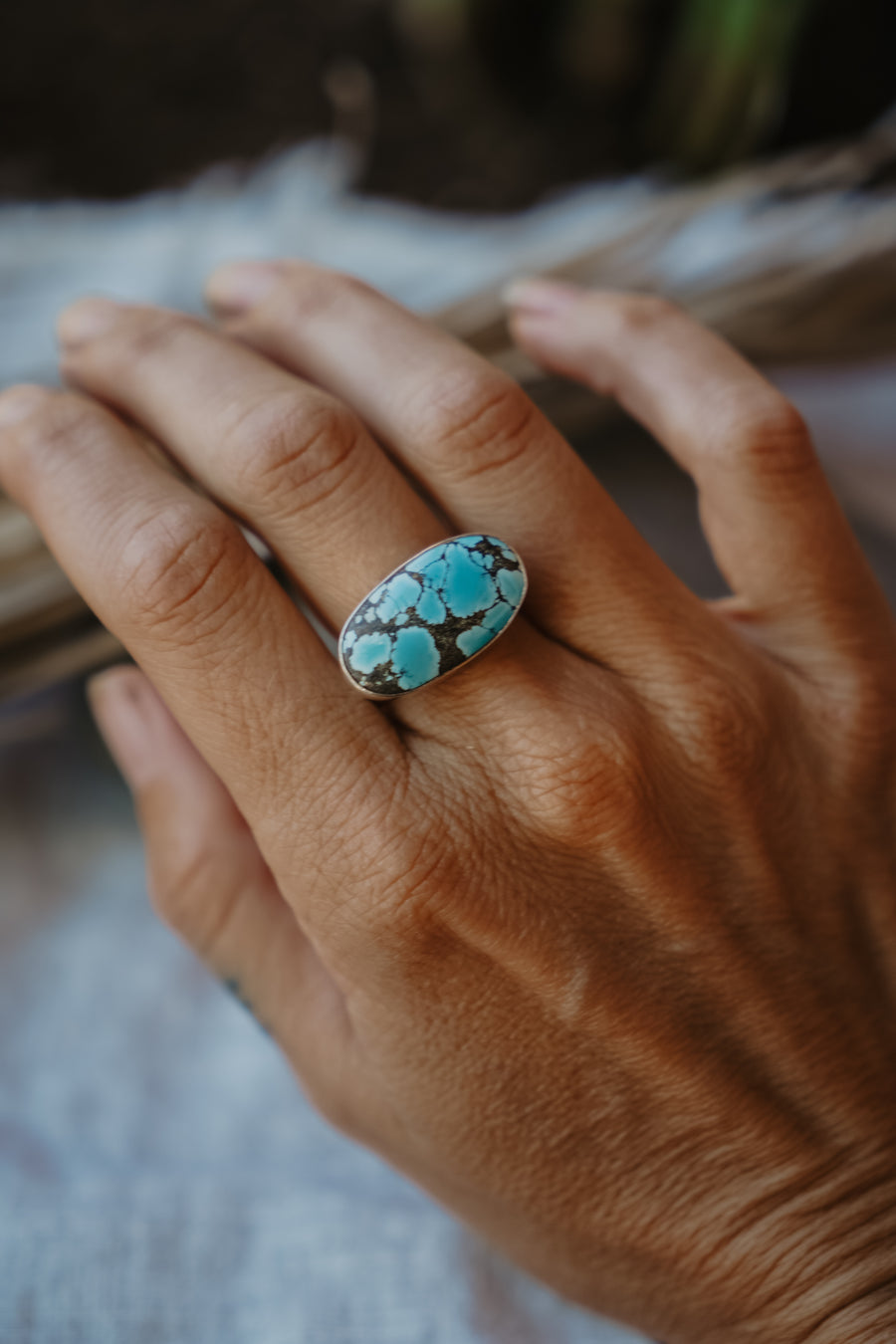 Horizontal Ring in Hubei Turquoise (Size 9.75)