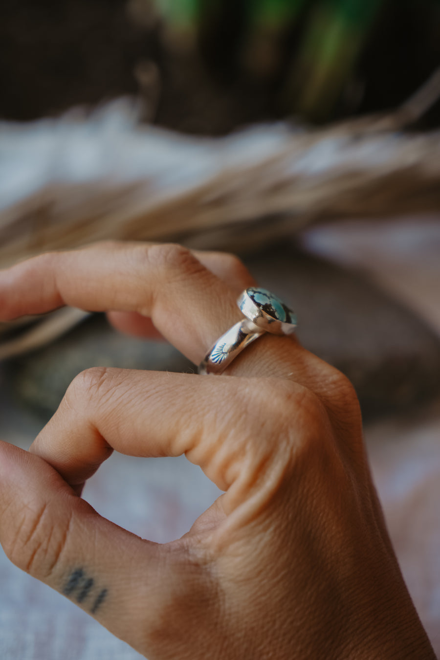 Horizontal Ring in Hubei Turquoise (Size 9.75)